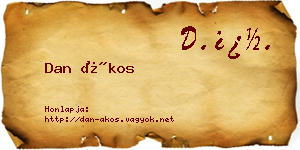 Dan Ákos névjegykártya